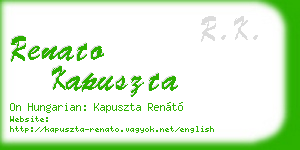 renato kapuszta business card